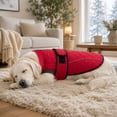 thumbnail image 6 of Warm Thermal Quilted Dog Coat With Fleece Lining, Adjustable Bands Outdoor Pet Apparel, Cozy Fleece Jacket For Winter Walks, 6 of 7