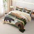 thumbnail image 3 of Manfei Wild Bear Twin Quilt Set,Vintage Animals Twin Coverlet Set,Brown,2 Pieces, 3 of 7