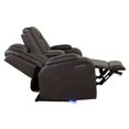 thumbnail image 4 of Benz LED & Power Reclining Loveseat Made With Faux Leather in Brown, 4 of 12