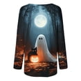 thumbnail image 3 of Hvogkswy Halloween Shirts for Women Long Sleeve Crewneck Printed Tee Holiday Graphic Tops for 2026, 3 of 4
