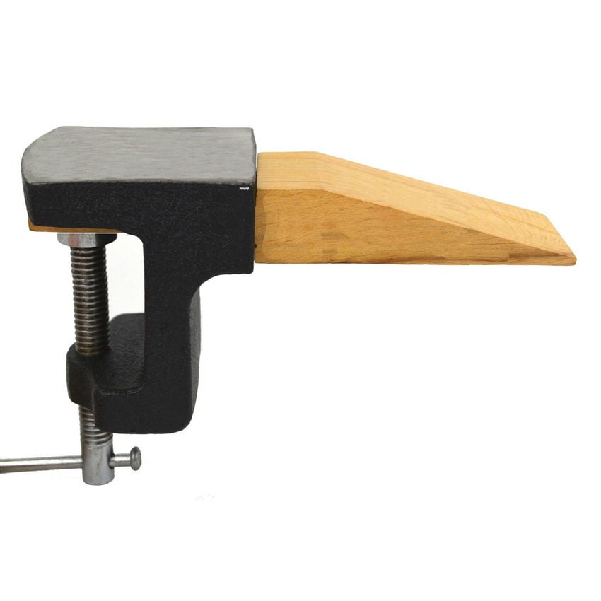 Bench Anvil Pin Clamp Jewelers Steel & Wood Block Jewelry Making Bench