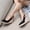 Black, variant on Women's Slingback Espadrille Wedge Heels, Pointed Toe Platform Sandals, Casual Summer Shoes for Beach, Vacation, Daily Wear Beige 41