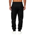 thumbnail image 2 of Mens Fleece Cargo Sweatpants, Relaxed Fit Casual Joggers, 2 of 5