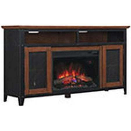 Landis TV Stand w/ 25″ Curved Infrared Qtz. Fireplace, Old World Brown Landis TV Stand w/ 25″ Curved Infrared Qtz. Fireplace, Old World Brown