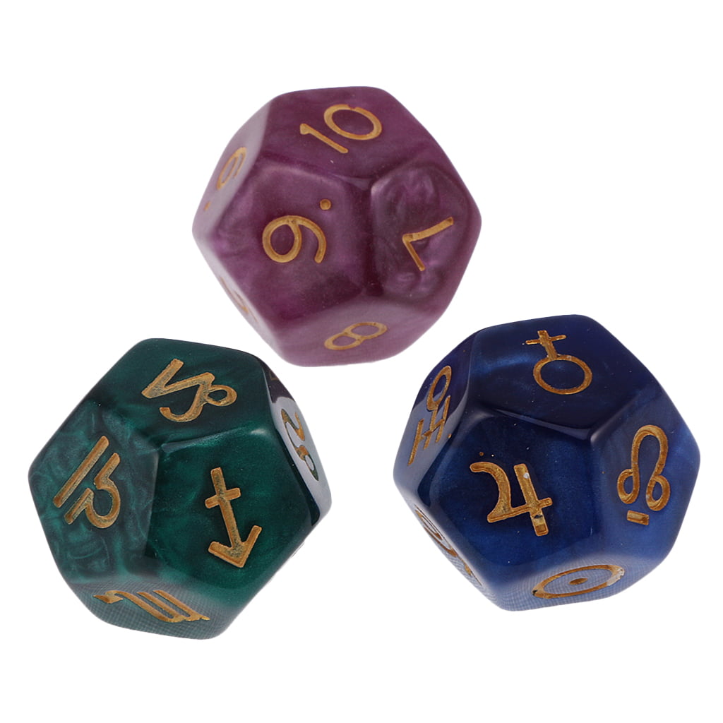 9Pcs Polyhedral Astrology Dices Set für Divination RPG Party 
