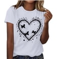 thumbnail image 3 of Sentmoon Hauts pour Femmes Chemises pour Femmes Mode Décontractée pour Dames T-Shirt Imprimé Col Rond à Manches Courtes Élégant pour l'Été et Temps Chaud Blanc P, 3 of 5