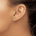 thumbnail image 3 of Auriga Fine Jewelry 14K Yellow Gold Blue Topaz Stud Earrings for Women (L- 0.16 inch, W- 0.16 inch), 3 of 6