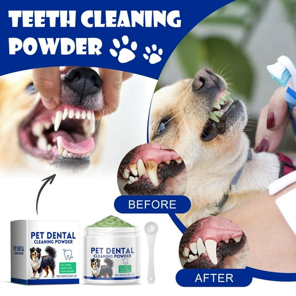 ZORVEX Pet Teeth Cleaning Powder-Dental Powder for Dog-Reduces Plaque&Tartar-For All Dog Breeds & Sizes Dogs