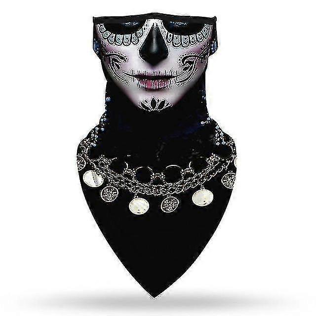 Indian Female Witch Woman Halloween Rose Butterfly Vampire Horror Cosplay Face Mask Neck Scarf Masks Bandana Headband Balaclava