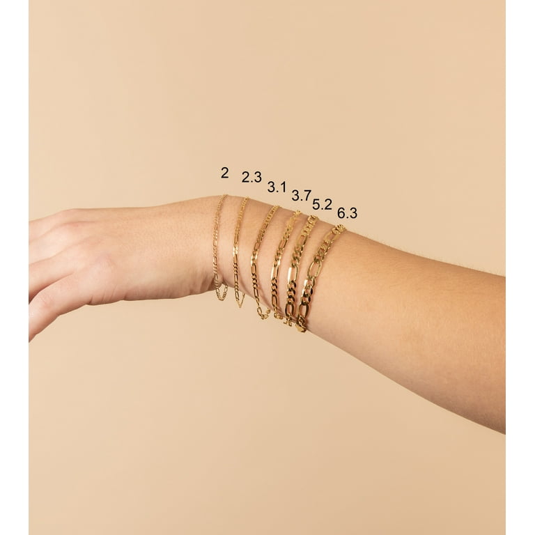 Olive & Chain Solid 10k Yellow Gold Figaro Link Chain