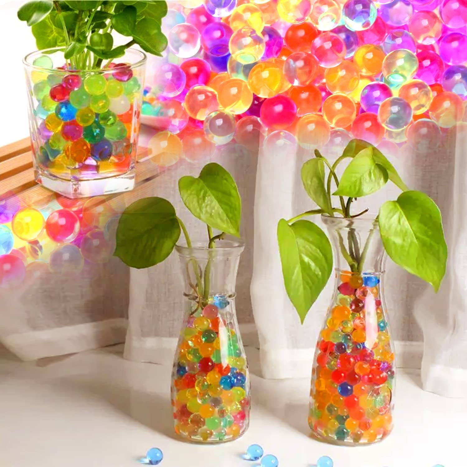 Colorful Gel Soil Beads Non Toxic Biodegradable Polymer Gel Balls Vase  Filler Crystal Beads For Home Decorations