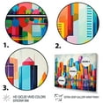 thumbnail image 3 of Designart "Miami Cityscape Pop Art painting II" Cityscapes Floater Framed Canvas Print, 3 of 7