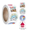 thumbnail image 3 of 500Pcs/Roll Kids Children Baby Cartoon Happy Birthday Round Sticker Labels Decor, 3 of 4