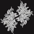 thumbnail image 4 of 2Pcs Pearl Flower Embroidery Lace Patches 3D Floral Black Floral Embroidered Sew on Appliques Lace Fabric Trimmings for Headpiece Clothing Bridal Accessories Supply Craft DIY, 4 of 9