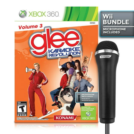 Karaoke Revolution Glee Vol 3 Bundle, Konami, XBOX 360, (Best Xbox Karaoke Game)