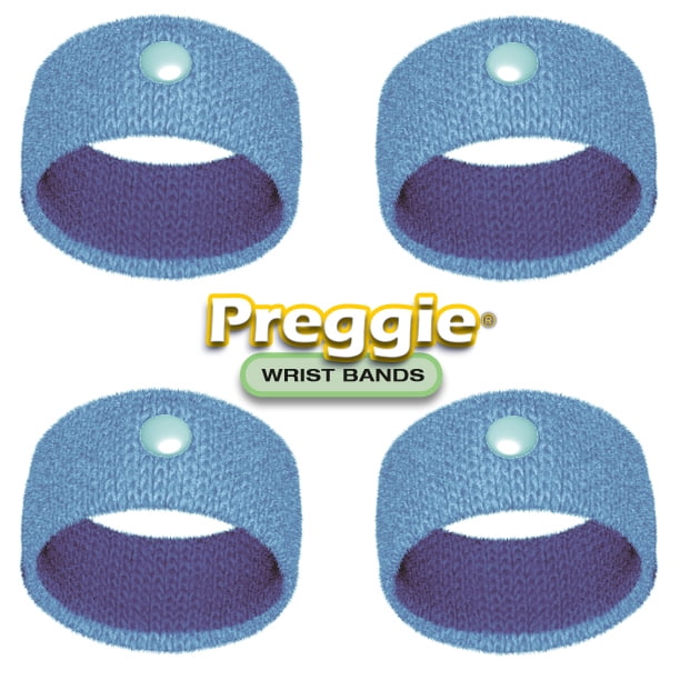 Preggie Wrist Bands Morning Sickness Relief, Acupressure Wristbands, 2 Pairs, Blue