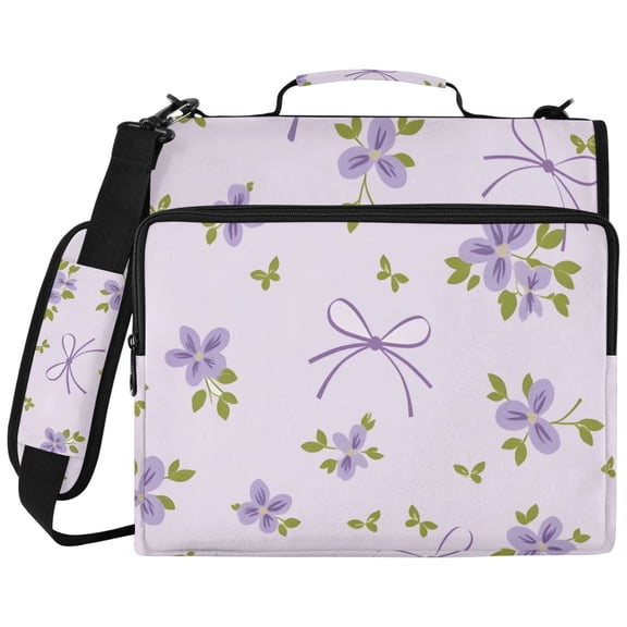 DIXRUYEE Zipper Binder File Keeper Documents Organized-Purple Bow Of Pattern