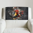 thumbnail image 2 of TSOVTHRID Non Slip Recliner Headrest Protector Washable PU Leather Sofa Headrest Covers for Sofa,Office Chair,Theater Seat, 17x27 in, Rooster Chicken Paint Splatter Black Print, 3 Pieces, 2 of 7