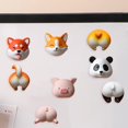 thumbnail image 3 of Tnobhg Cartoon Animal Refrigerator Magnet with Detachable Head Body 3D Dog Panda Pig Microwave Oven Whiteboard Notes Photo Fridge Magnet Home Office Decoration, 3 of 7
