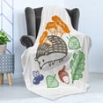 thumbnail image 4 of Hedgehog Soft Flannel Fleece Blanket, Colorful Hedgehog with Various Edible Items Mushrooms Nuts and Leaves Animal Diet, Cozy Plush for Indoor and Outdoor Use, 70" x 90", Multicolor, by Ambesonne, 4 of 5