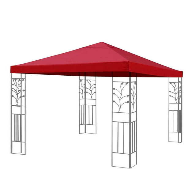 Maoww Gazebo Top Replacement Outdoor Patio Umbrella Cover Waterproof Polyester Sunshade Canopy, Wine Red