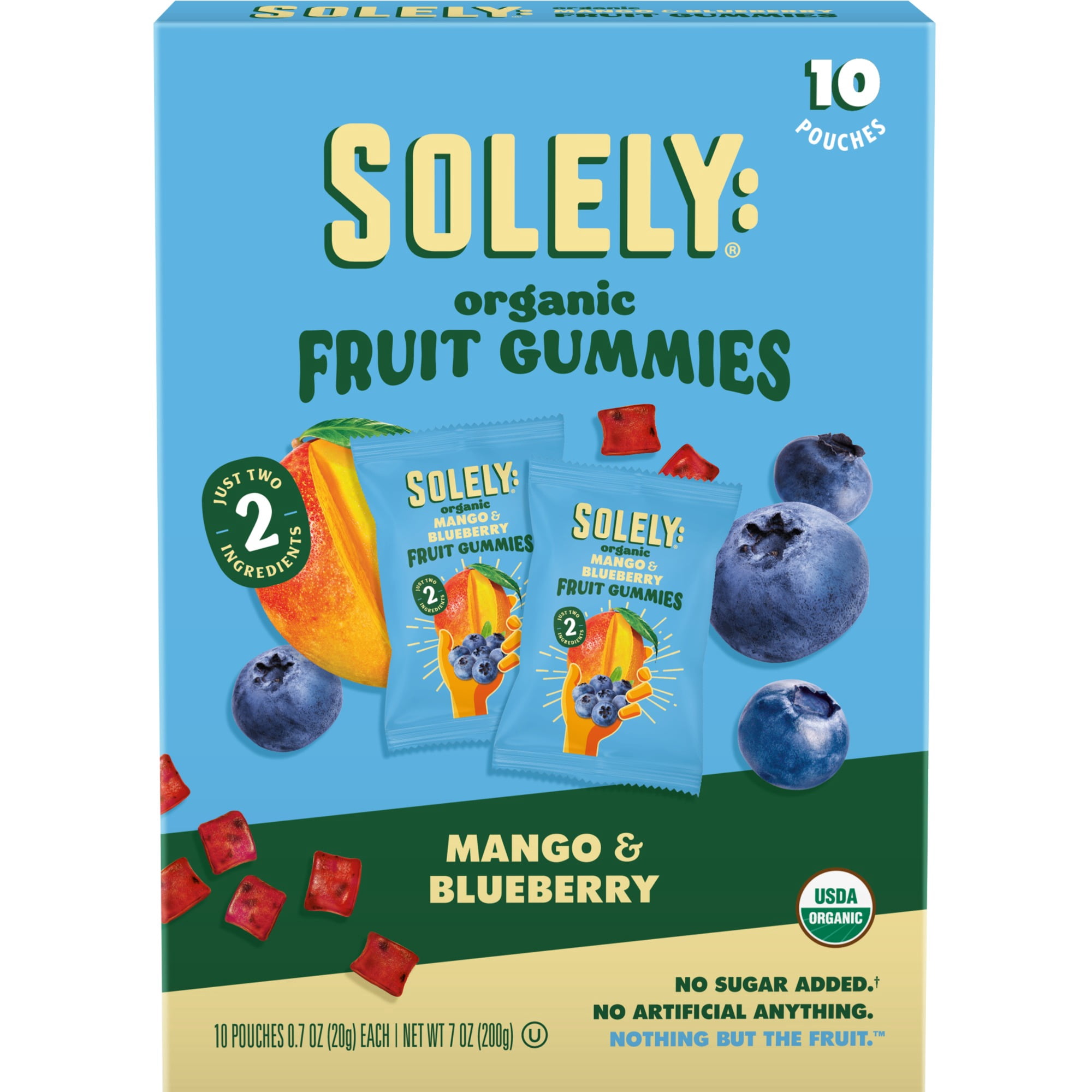 Solely Organic Mango & Blueberry Fruit Gummies, 0.7 oz (10 Count)