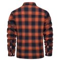 thumbnail image 6 of TACVASEN Men's Flannel Shirt Jacket Warm Fleece Plaid Jacket Cotton Winter Coats Orange 2XL, 6 of 6