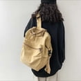 thumbnail image 5 of Unisex Couple Canvas Backpack Casual Washed Solid Color School Bookbag Back to School Backpack for Men Women, 5 of 7