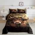 thumbnail image 2 of Erosebridal Ensemble de Literie Highland Cattle Simple, Couette Animal de Ferme, Décoration de Chambre Rustique, Réversible, Léger, 2 Pcs, 2 of 7