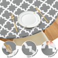 thumbnail image 4 of Gray and White Geometric Lattice Pattern Round Fitted Tablecloth with Elastic Edge,Dining Table Cover Waterproof,Outdoor Round Tablecloth for Camping,Dining,Indoor and Outdoor, 4 of 7