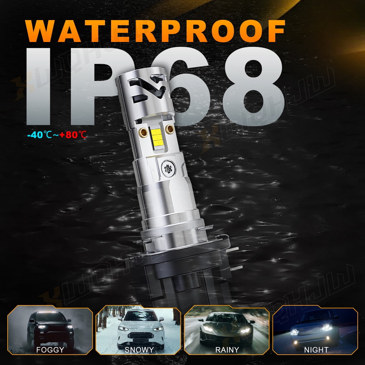 2x H11B LED 120W 12V Low-Beam Car/Truck Headlight Bulbs Bright Light 6500K