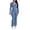 Blue, variant on Two Piece Sets for Women Outfits Ribbed V Neck Top Flare Pants Set Track Suits Long Sleeve Top Jogger Legging Pants Lounge Workout Sets for women Navy Blue L