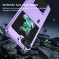 thumbnail image 3 of for Samsung Galaxy Flip5 Case, [Snug Touch Matte ] Military Grade Shockproof Protective Phone Case with Kickstand for Samsung Galaxy Flip 5 LTT Purple, 3 of 18