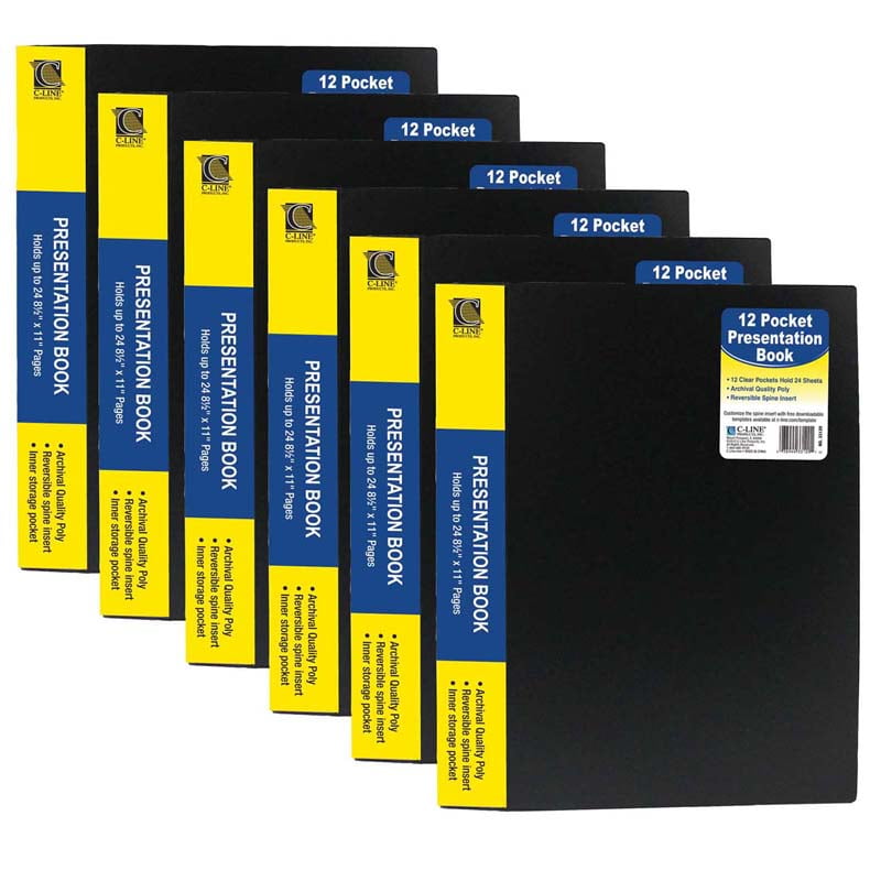 Bound Sheet Protector Presentation Book, 12Pocket, Pack of 6
