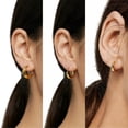 thumbnail image 5 of Gold Plated Earrings for Women,6 Pairs Heart 14k Gold Hoop Earrings,Hypoallergenic Chunky Jewelry Set Gifts, 5 of 10
