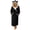 Black, variant on Womens Long-Sleeve Hooded Bathrobe with Belt Oversized Winter Robe in Soft, Warm Fabric Gray Size 2XL
