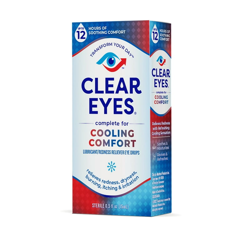 Clear Eyes Cooling Comfort Relief Lubricant Eye Drops, 0.5 fl oz 