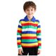 thumbnail image 2 of Blusa y camisa de manga larga con cuello vuelto para niños, blusa deportiva recreativa con estampado de rayas de verano para niños, blusa de manga larga con cuello vuelto para niños, parte superior de, 2 of 6