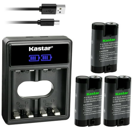 Kastar 3-Pack NH-10 NH10 Battery and LCD Dual USB Charger Replacement for Fujifilm FinePix E510 ZOOM FinePix E550 FinePix E550 ZOOM FinePix E610 ZOOM FinePix A310 ZOOM Nikon Coolpix 600 Camera