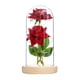 thumbnail image 2 of Xihbxyly Rosa de Cristal Decorativa, Diseño Romántico de Luz, Vidrio de Borosilicato Alto, Base de Madera, Regalo de San Valentín, Decoración para Bodas, Duradera, Tamaño 13 X 13 X 25,5 Cm., 2 of 2