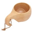 thumbnail image 4 of Taza de madera para acampar, estilo nórdico, pulida a mano, portátil, con asa, para café, té y leche., 4 of 14