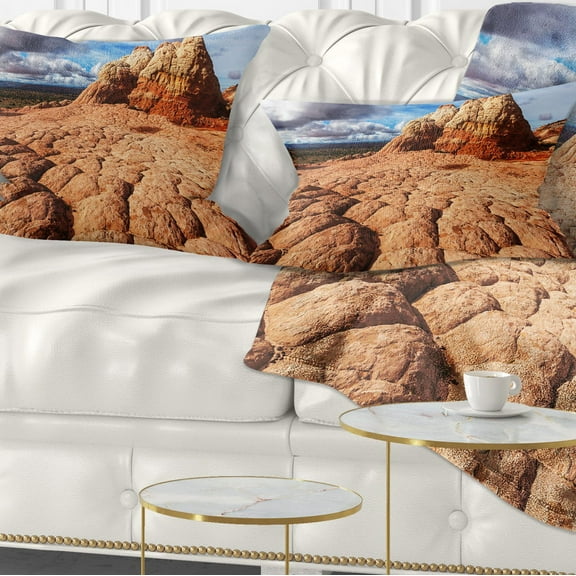 Designart 12" x 20" Brown Polyester Throw Pillow