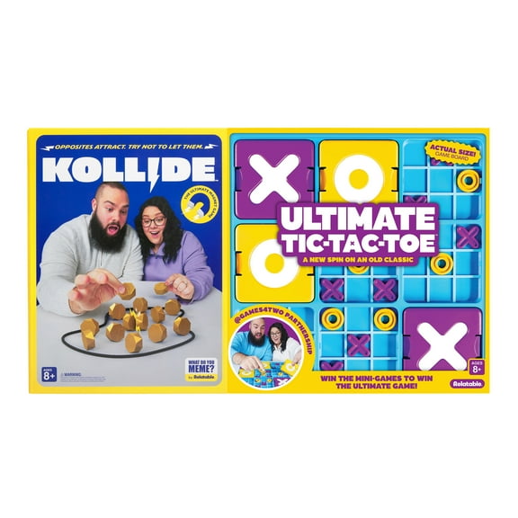 Ultimate Tic Tac Toe™   Kollide by What Do You Meme?  2-Game Bundle for Kids, Families, and Game Nights, Ages 8 , Great Gift for The Holidays
