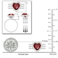 thumbnail image 3 of Dazzlingrock Collection 9mm Heart Shaped Center Garnet with Round White Diamond Halo Style Engagement Ring Set for Women (0.63 ctw, Color I-J, Color I1-I2) in 14K Sterling Silver, Size 6, 3 of 4