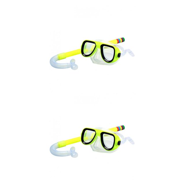 Soidarity Protector facial para niños Deporte exterior ajustable Deportes acuáticos Buceo Piscina Protector facial con tubo de respiración Amarillo Amarillo 2piezas Soidarity CBP504211