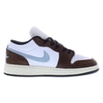 thumbnail image 2 of Nike Air Jordan 1 Low SE Leather GS Boys Shoes Size 5.5, Color: White/Black/Sail/Blue Grey, 2 of 4