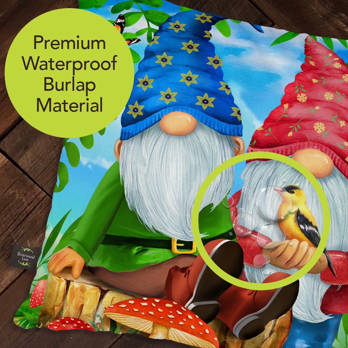 Briarwood Lane Indoor/Outdoor Pillow 17x17 Gnome Sweet Gnome Spring Decorative For Spring Pillow