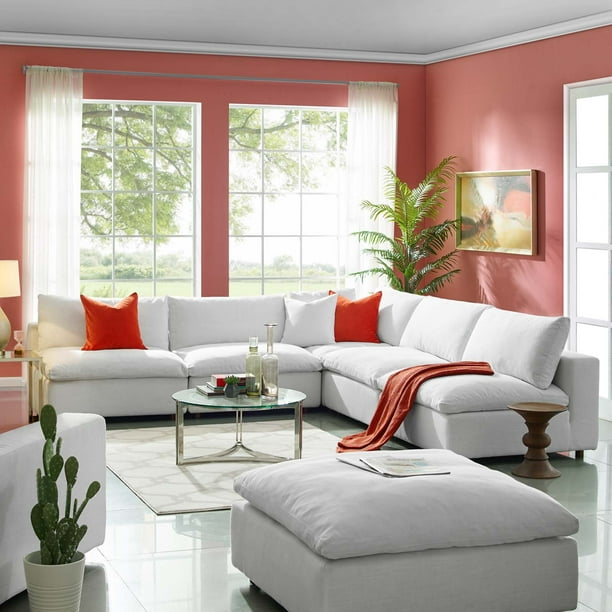 Commix Down Filled Overstuffed 5 Piece Sectional Sofa Set ...