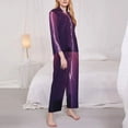 thumbnail image 3 of Goofa Thunderstorm Violet Purple Printed Women’s 2 Piece Pajama Set Super,Pajamas Women's Long Sleeve Sleepwear Soft Button Down Loungewear Pjs Lounge Set Nightwear-X-Large, 3 of 9