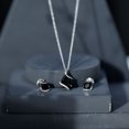 thumbnail image 6 of Rosec Jewels Real Black Spinel Jewelry Set with Moissanite - Cocktail Necklace and Earring Set - AAA Grade - Jewelry Box included, 925 Sterling Silver, 6 of 8